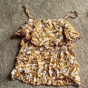 Yellow floral tank top